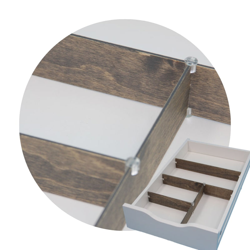 Grey wood drawer divider package