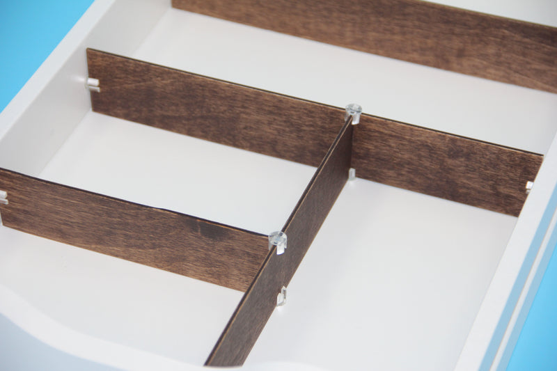 Brown wood drawer divider package