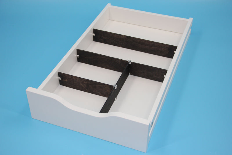 Dark wood drawer divider package