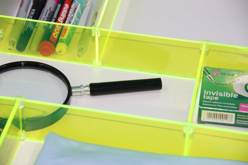 Fluorescent green drawer divider package